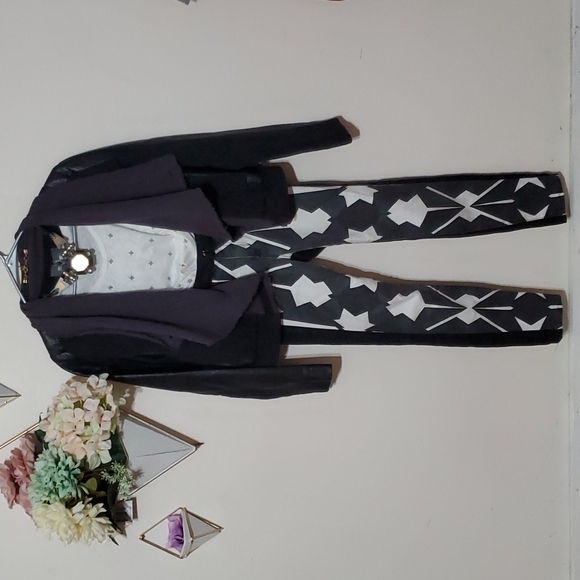 Revolve l Joes Jeans Unique Geometric White & Black Pants 65% Lyocell 33% Cotton - Picture 6 of 6